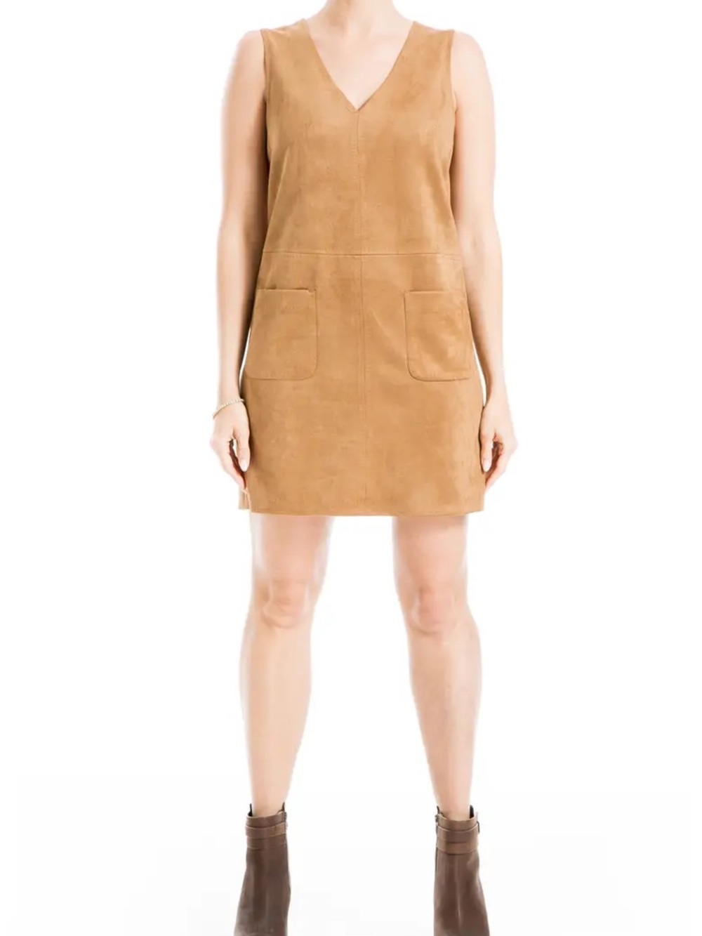 Max studio Suede V-Neck Shift Dress